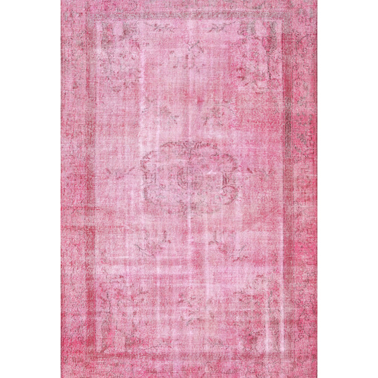 Rosalind Wheeler Floral Wool Light Pink Area Rug Wayfair